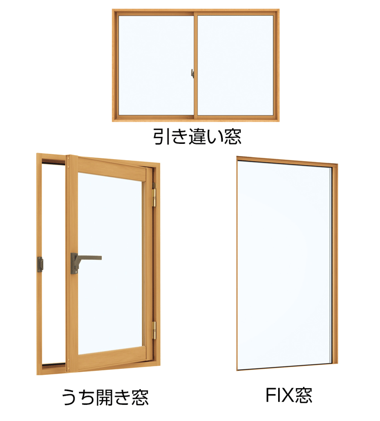 ルーバー窓に取り付けできる内窓の開き方タイプ