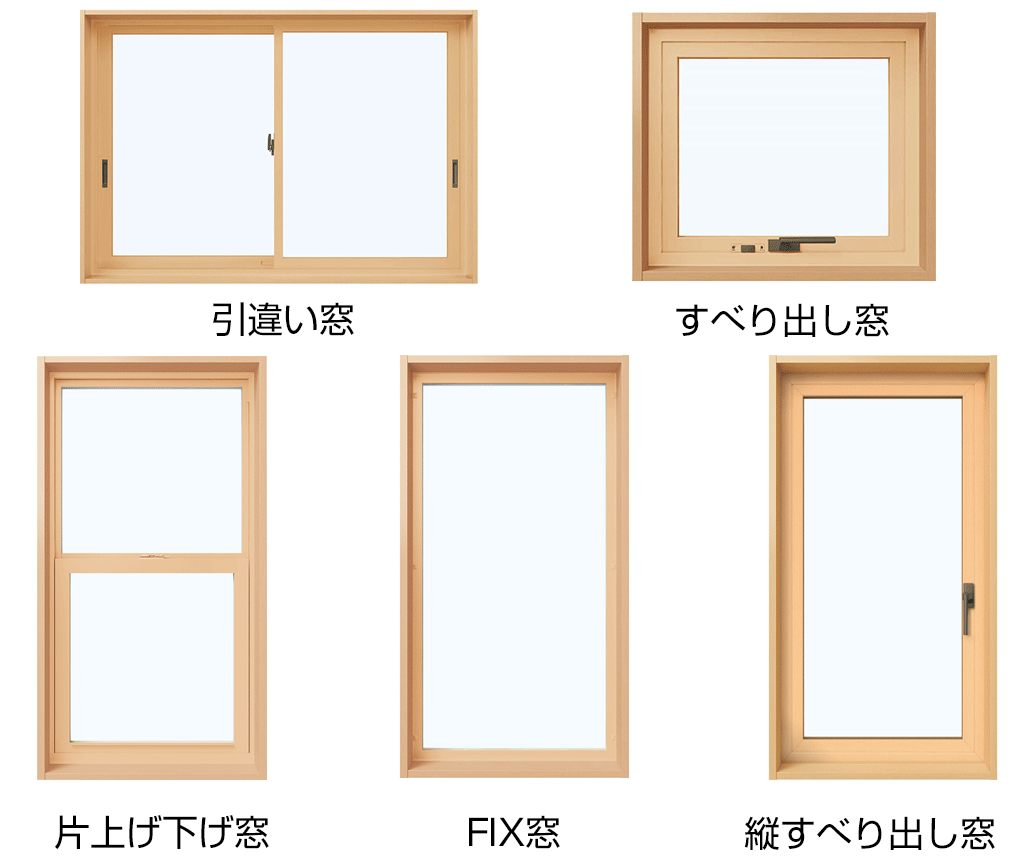 ルーバー窓から交換できる樹脂窓の開き方タイプ